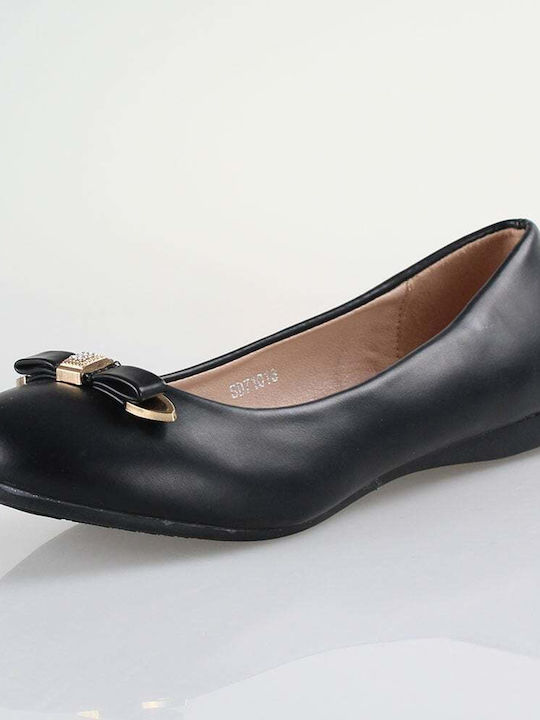 Synthetic Leather Ballerinas Black