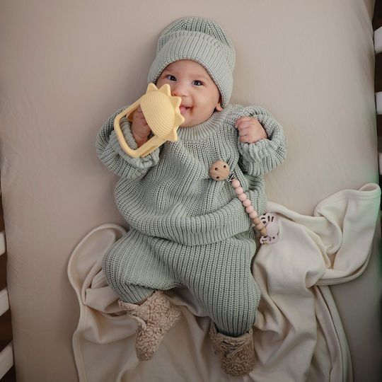 Mushie Teething Rattle BPA Free made of Silicone for 3 m+ 1pcs