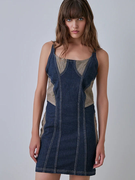 Rochie Mini Din Denim Albastru Închis