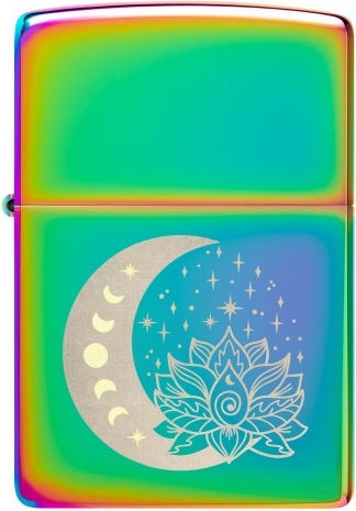 Zippo Spiritual Moon Stars Brichetă Rezistentă La Vânt Cu Flacără Multicoloră