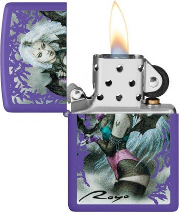 Zippo Luis Royo Αντιανεμικός Αναπτήρας Φλόγας σε Μωβ χρώμα