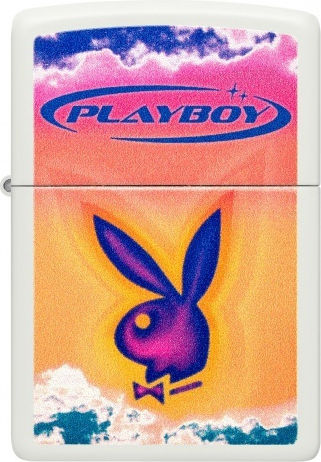 Zippo Playboy Winddicht Feuerzeug Flamme in Weiß Farbe