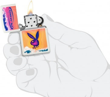 Zippo Playboy Winddicht Feuerzeug Flamme in Weiß Farbe