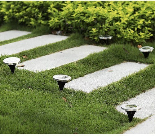 Cold Light Solar Lamp Set Ubx 8 Leds Waterproof Ip 65 Light Sensor Ground Mounting
