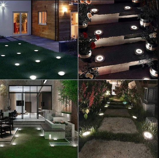 Cold Light Solar Lamp Set Ubx 8 Leds Waterproof Ip 65 Light Sensor Ground Mounting
