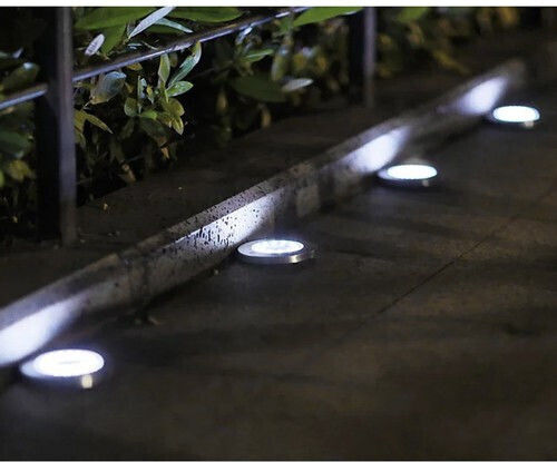 Cold Light Solar Lamp Set Ubx 8 Leds Waterproof Ip 65 Light Sensor Ground Mounting