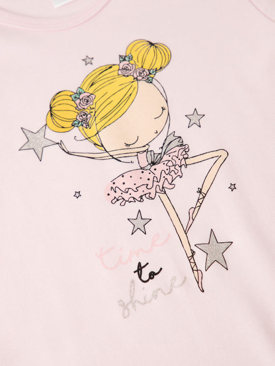 Minerva Time To Shine Maiou pentru copii Mâneca scurta Pink