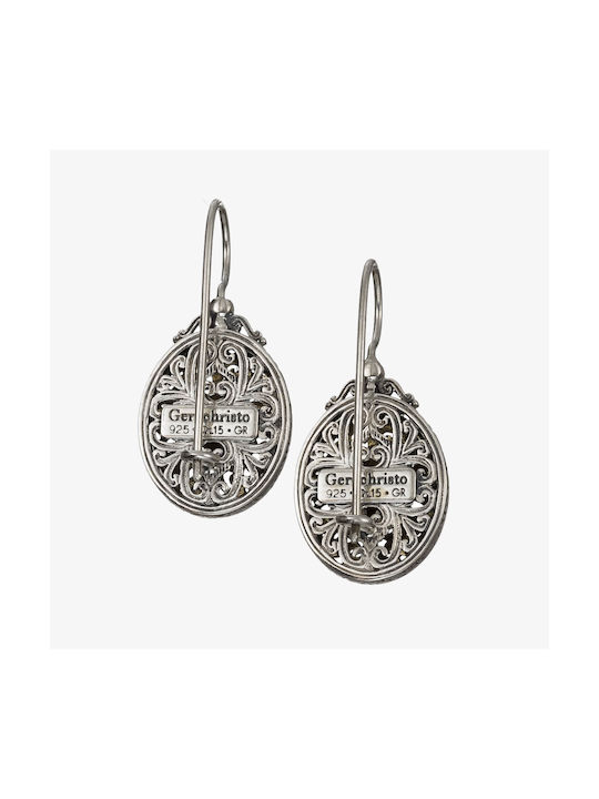 Gerochristo Earrings Pendants made of Silver with Stones