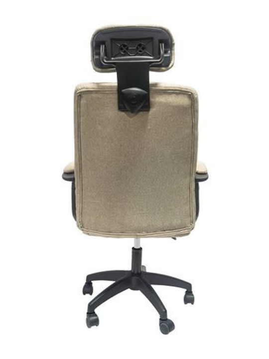 Nimble Reclining Office Chair with Fixed Arms Beige HomeMarkt