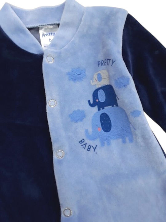 Pretty Baby Baby Strampler Langärmliges Samt Dark Blue