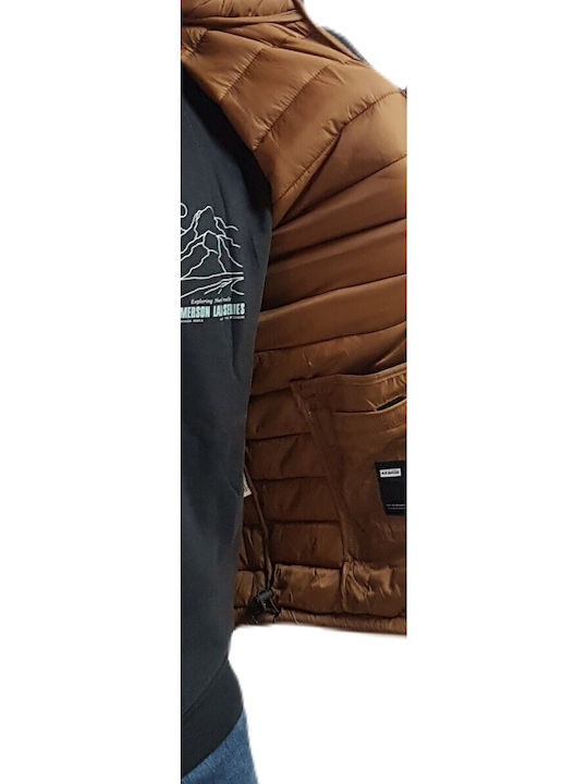 Rebase Ärmellos Herren Jacke Lässig Brown