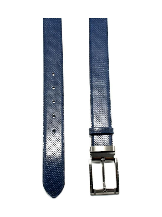 Herren Gürtel Leder Blau