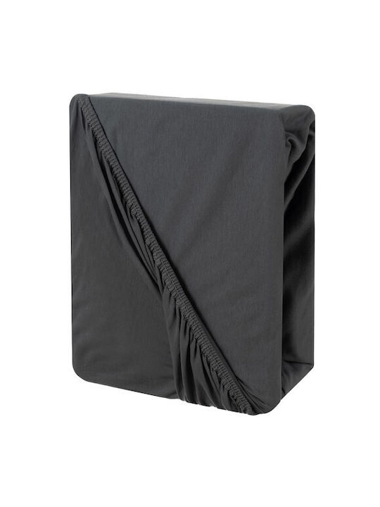 Чаршаф King Size с Ластик 180x200+20см. Сив