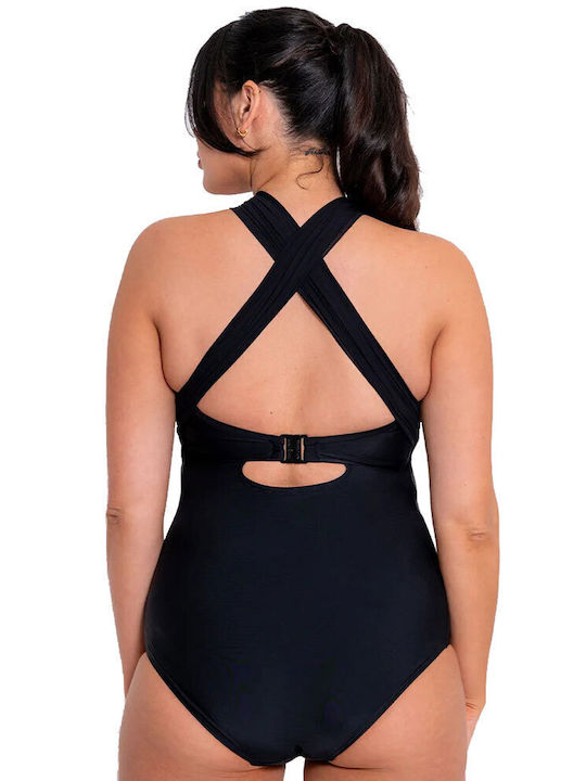Strapless Ολόσωμο Μαγιό για Μεγάλο Στήθος Μαύρο