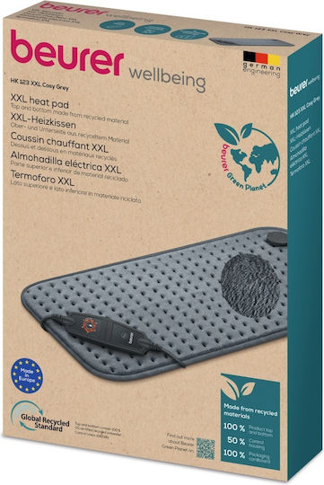 Beurer Xxl Hk 123 Cozy Grey Green Planet Θερμαντικό Επίθεμα Γκρι 60 X 30 Cm