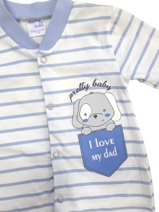 Pretty Baby Lines I Love My Dad Baby Strampler Langärmliges Samt Dark Blue