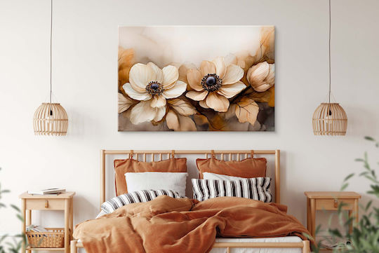 Modern Canvas Painting Living Room Garland Thin Flowers 80x120