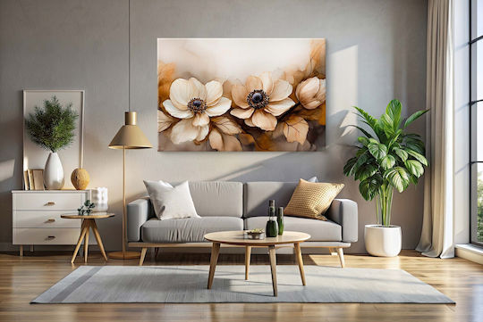 Modern Canvas Painting Living Room Garland Thin Flowers 80x120