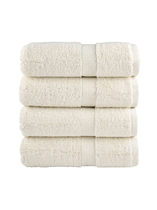 vidaXL Set Prosoape De Baie 4 Buc Albe Greutate 600gr/m²