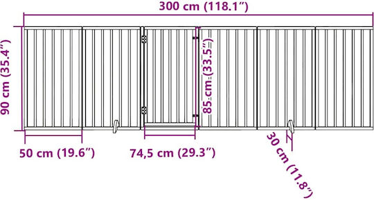 vidaXL Divider Dog in White Color 300 x 90 x 300cm