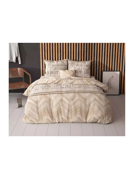 Sleeptime Σετ Παπλωματοθήκη Μονή με Μαξιλαροθήκη 140x220cm Μπεζ