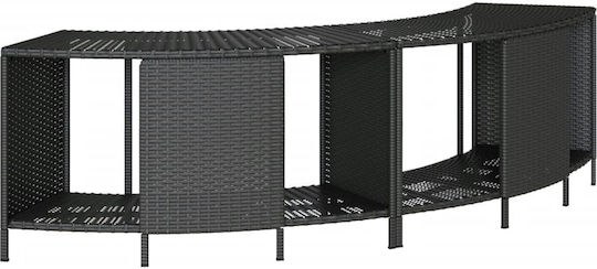 Cadru Jacuzzi Negru Ratan Sintetic + Lemn Masiv de Acacia Negru 3270644