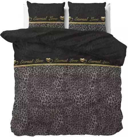 Sleeptime Duvet Cover Set Single with Pillowcase 140x220 Black Velvet-Black Metal