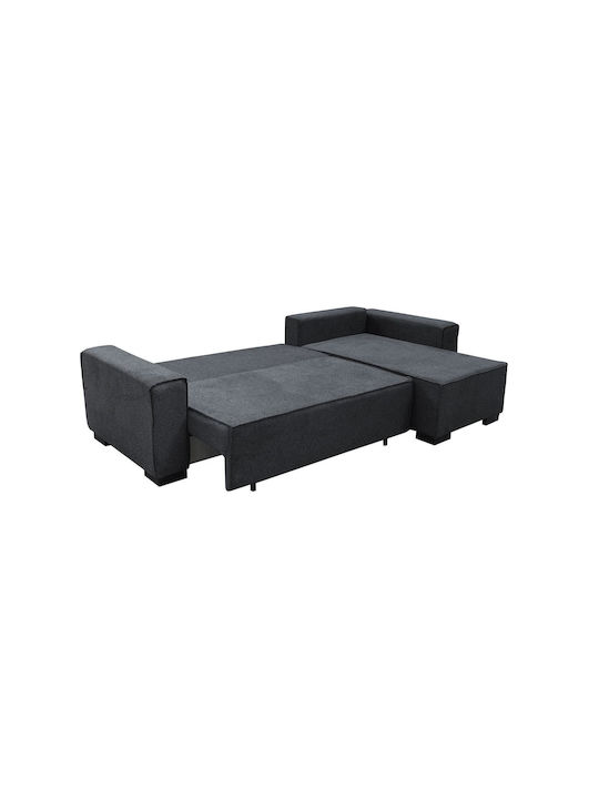 London Ecksofa Bett mit Linker Ecke Anthrazit 271x158x90cm E9934,1