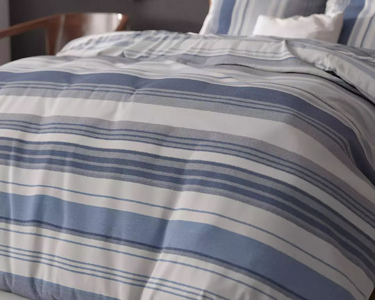 Sleeptime Σετ Παπλωματοθήκη Υπέρδιπλη με 2 Μαξιλαροθήκες 240x220cm Μπλε