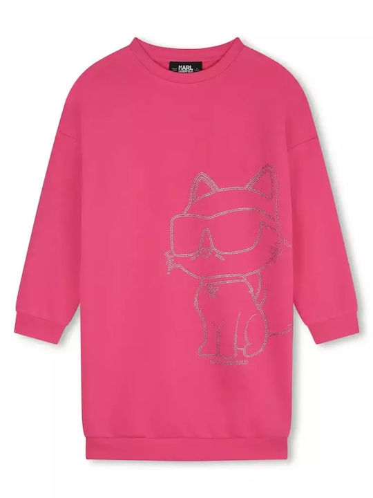 Karl Lagerfeld Kids Dress Fuchsia