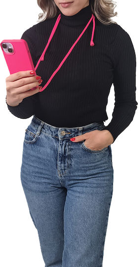 Silicone Case with Lanyard Carryhang Sonique Apple iPhone 16 Pro Fuchsia