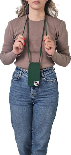 Silicone Case with Lanyard Carryhang Sonique Apple iPhone 16 Pro Dark Green