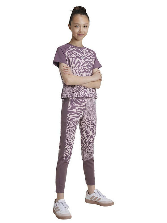 Adidas Kids Long Legging Animal Print Pink