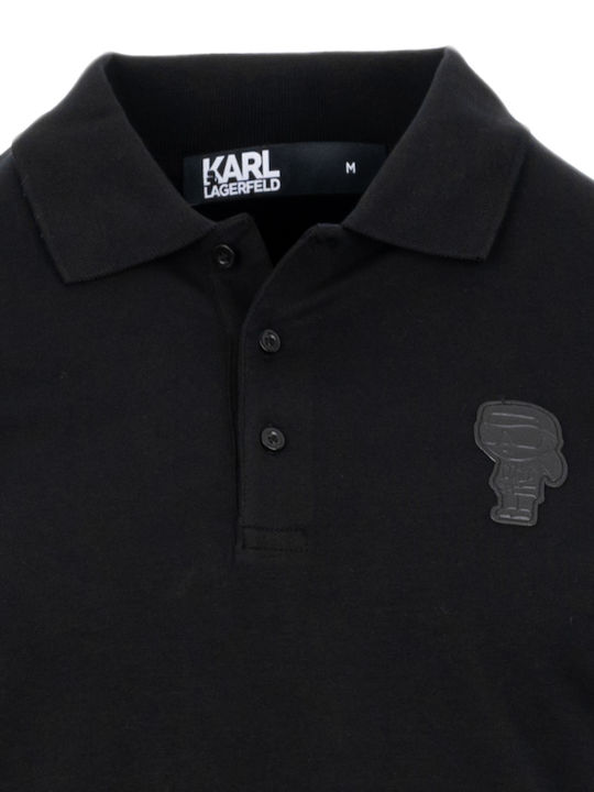 Karl Lagerfeld Polo Μπλούζα ΜΑΥΡΗ