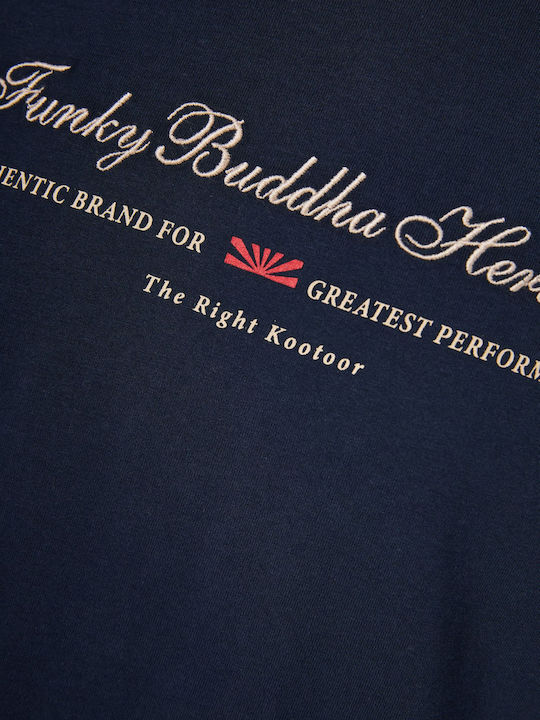 Funky Buddha Long Sleeve Blouse Navy Blue