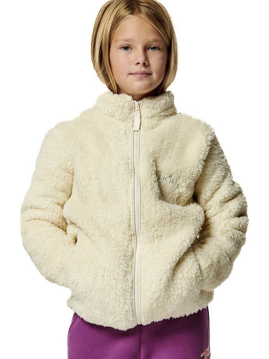 Body Action Kinderstrickjacke Fleece Ecru, Beige