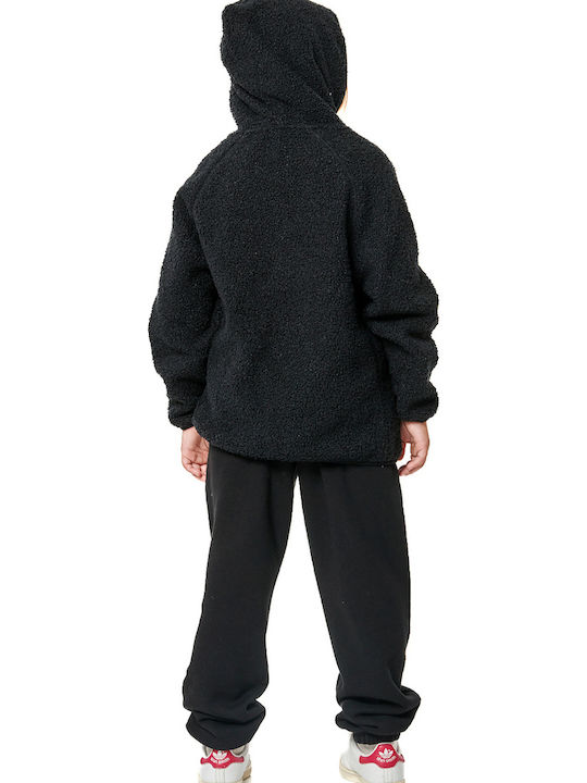 Kids Cardigan with Hood Black