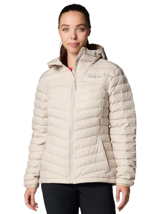 Columbia Women's Short Lifestyle Jacket for Winter with Hood Beige