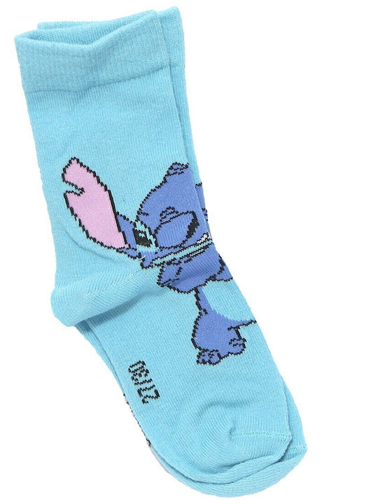 Disney Παιδικές Κάλτσες Lilo Stitch Γαλάζιο 3 Ζευγάρια