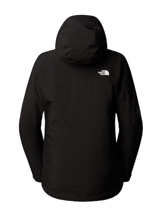 The North Face Women's Short Lifestyle Jacket Waterproof and Windproof for Winter with Hood Black