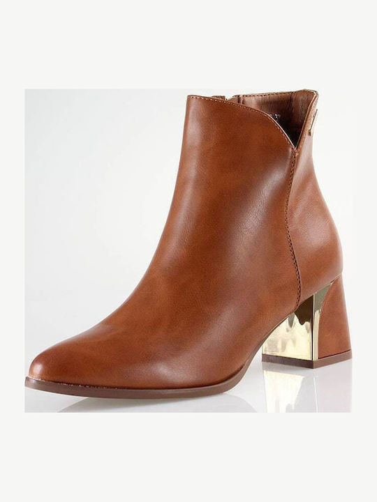 Women's Ankle Boots with Medium Heel Brown