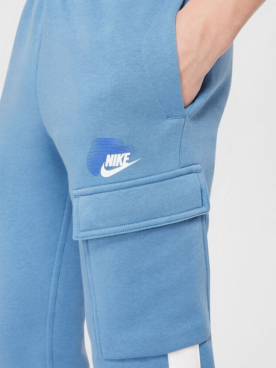 Cargo Sweatpants with Elastic Blue