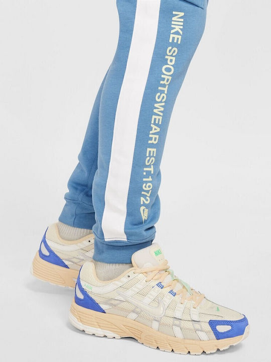 Cargo Sweatpants with Elastic Blue