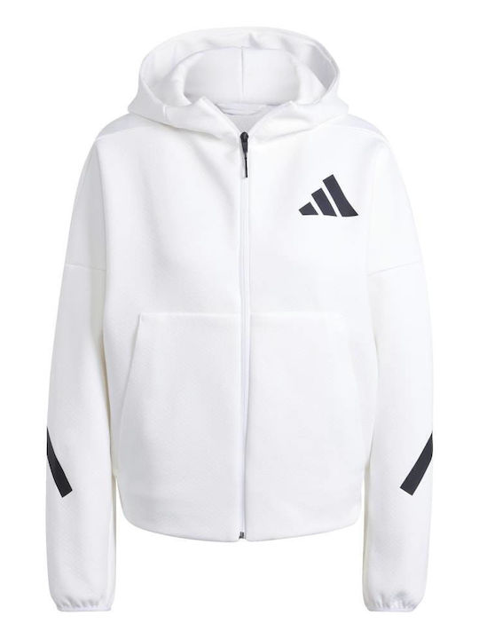 Z.N.E. FZ Women's Sweatshirt Jacket Hooded White