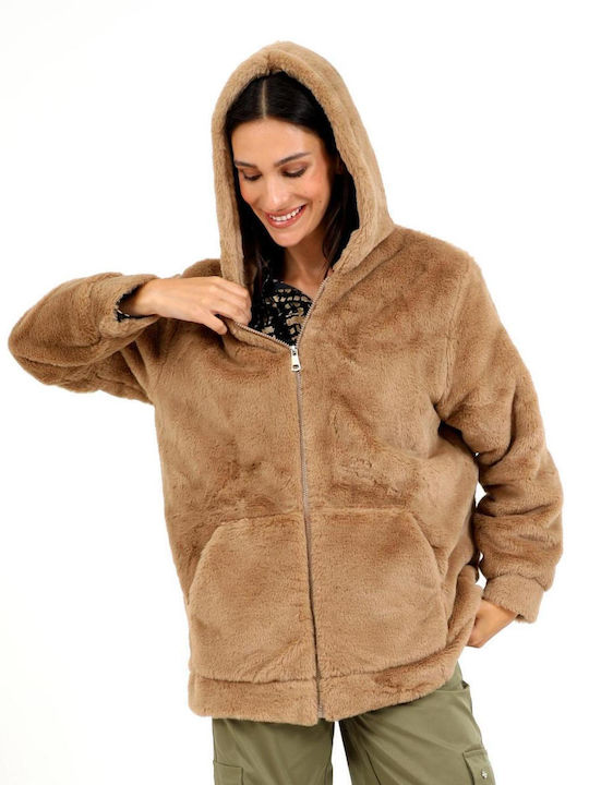 Doca Frauen Pelz Camel