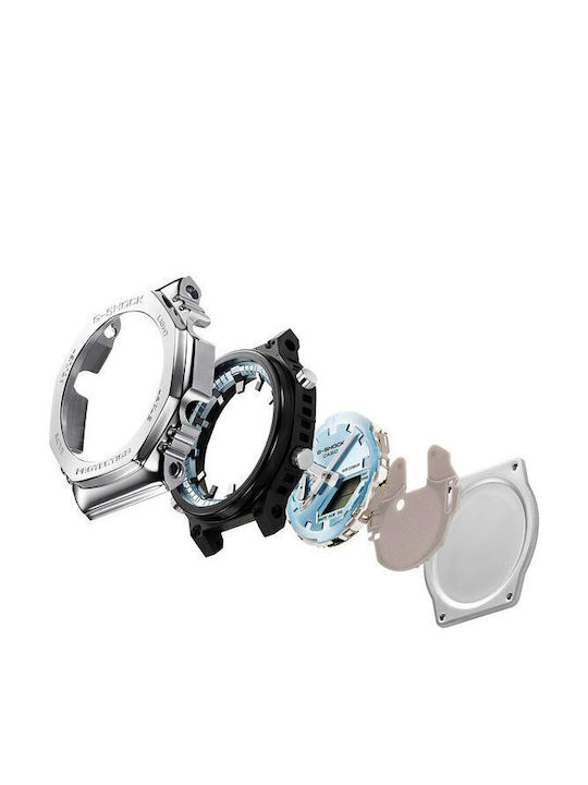 Casio G-shock Men's Watch Chronograph Battery with Silver Metal Bracelet