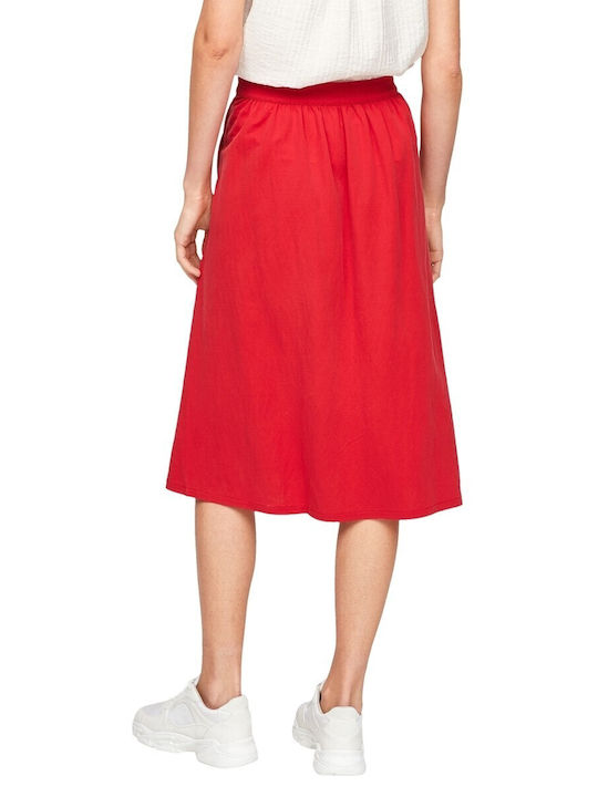 s.Oliver Midi Skirt in Red Color