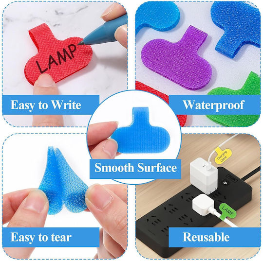 Set 10 Cable Labels Zola Nylon 6x3.5 Cm Multicoloured