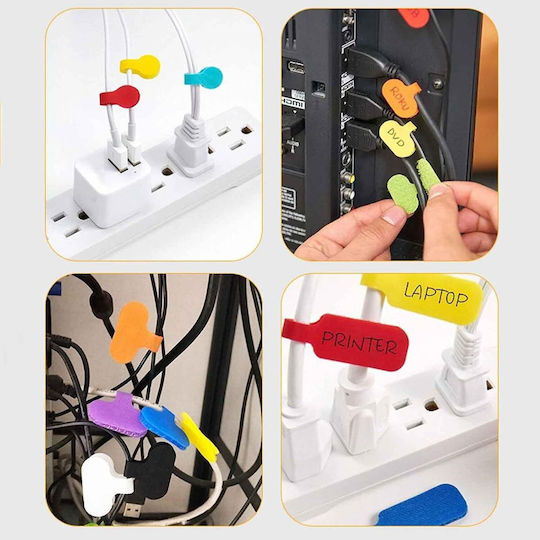 Set 10 Cable Labels Zola Nylon 6x3.5 Cm Multicoloured