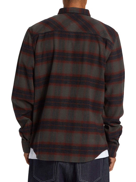 Marshal Long-sleeved Flannel Shirt Checked Pirate Black